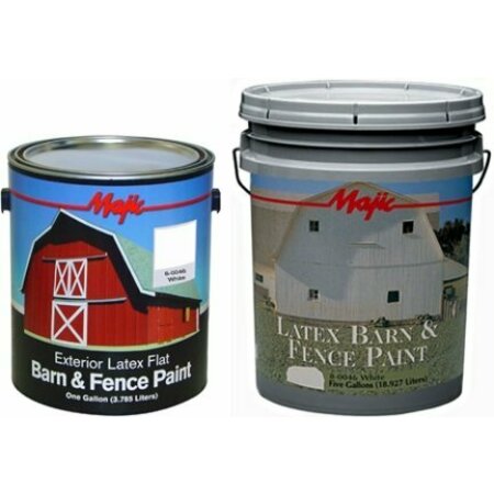 MAJIC PAINTS 8-0046 BARN/FENCE PAINT GAL WHITE LATEX 2424804